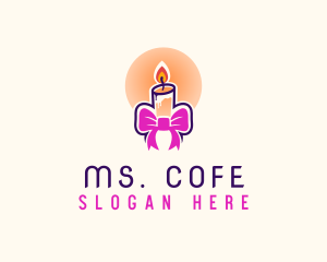 Candle Ribbon Gift logo design