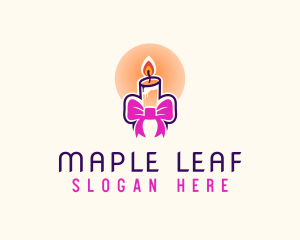 Candle Ribbon Gift logo design