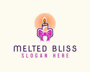 Candle Ribbon Gift logo design