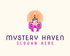 Candle Ribbon Gift logo design