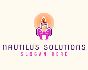 Candle Ribbon Gift logo design