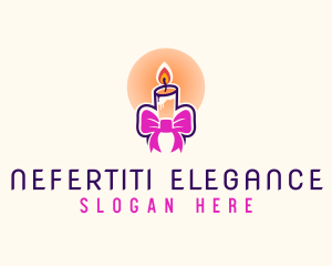 Candle Ribbon Gift logo design