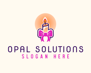 Candle Ribbon Gift logo design