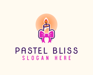 Candle Ribbon Gift logo design