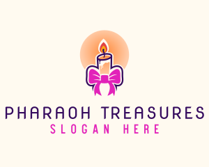 Candle Ribbon Gift logo design