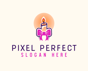 Candle Ribbon Gift logo design