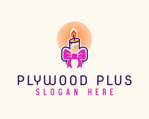 Candle Ribbon Gift logo design