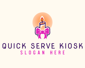 Candle Ribbon Gift logo design