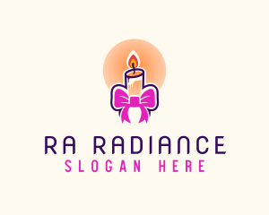 Candle Ribbon Gift logo design