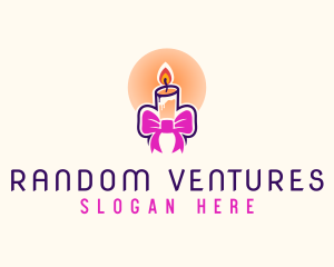 Candle Ribbon Gift logo design