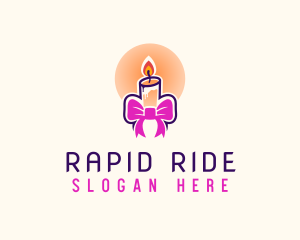 Candle Ribbon Gift logo design