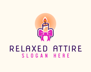 Candle Ribbon Gift logo design