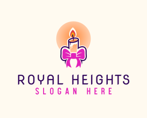 Candle Ribbon Gift logo design