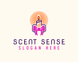 Candle Ribbon Gift logo design