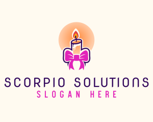 Candle Ribbon Gift logo design