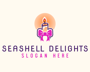 Candle Ribbon Gift logo design