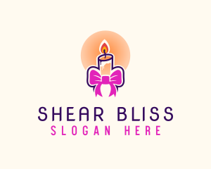 Candle Ribbon Gift logo design