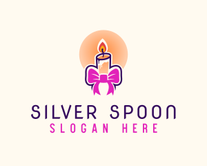 Candle Ribbon Gift logo design