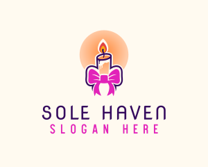 Candle Ribbon Gift logo design