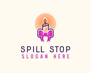 Candle Ribbon Gift logo design