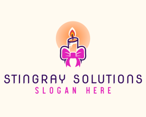 Candle Ribbon Gift logo design