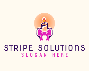 Candle Ribbon Gift logo design