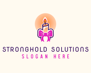 Candle Ribbon Gift logo design