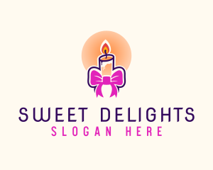 Candle Ribbon Gift logo design