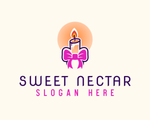 Candle Ribbon Gift logo design