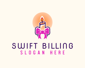 Candle Ribbon Gift logo design