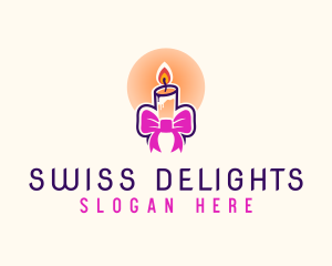 Candle Ribbon Gift logo design