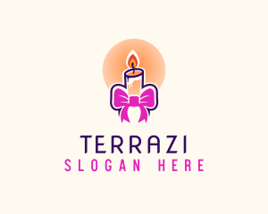 Candle Ribbon Gift logo design