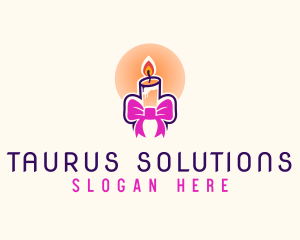 Candle Ribbon Gift logo design