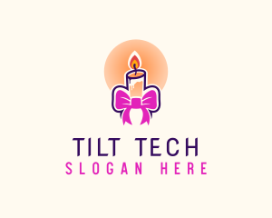 Candle Ribbon Gift logo design