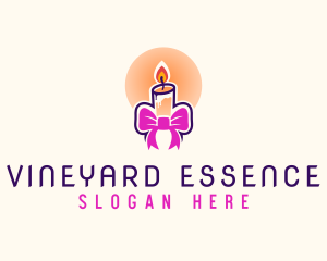 Candle Ribbon Gift logo design