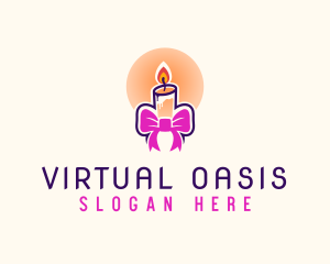 Candle Ribbon Gift logo design