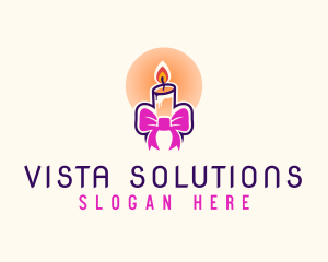 Candle Ribbon Gift logo design