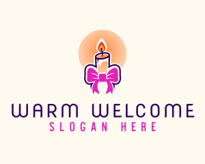 Candle Ribbon Gift logo design