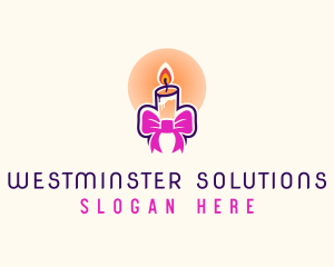 Candle Ribbon Gift logo design