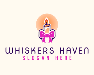 Candle Ribbon Gift logo design