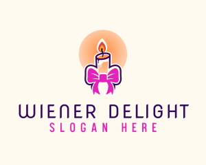 Candle Ribbon Gift logo design