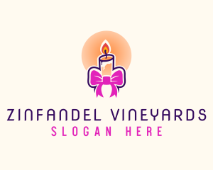 Candle Ribbon Gift logo design