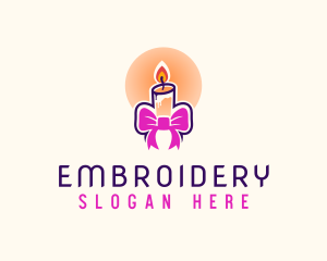 Candle Ribbon Gift logo design