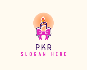 Candle Ribbon Gift logo design