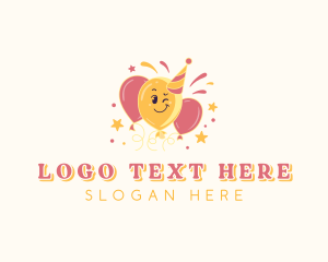 Carnival - Party Hat Balloons logo design