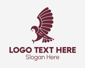 Minimalist - Flying Owl Bird logo design