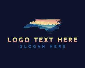 Map - Mountain Outdoor North Carolina logo design