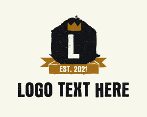 Retro - Rustic Royal Crown Letter logo design