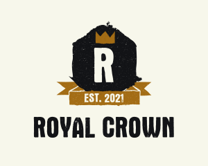 Rustic Royal Crown Letter logo design