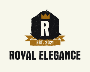 Rustic Royal Crown Letter logo design